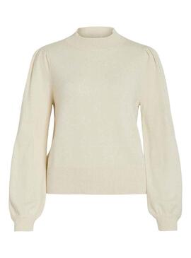 Pullover Vila Viril Turtle Beige per Donna