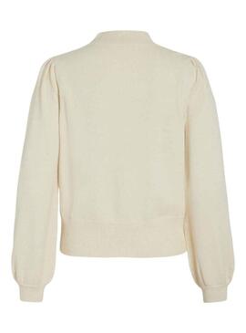 Pullover Vila Viril Turtle Beige per Donna