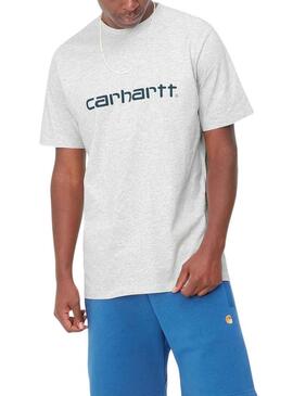 T-Shirt Carhartt Script Grigio per Uomo