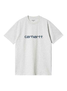 T-Shirt Carhartt Script Grigio per Uomo