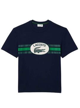 T-Shirt Lacoste Monograma Blu Navy per Uomo
