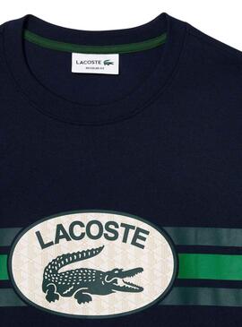 T-Shirt Lacoste Monograma Blu Navy per Uomo