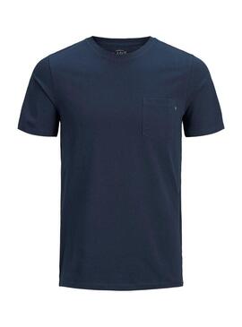 T-Shirt Jack and Jones Pocket Blu Navy Bambino