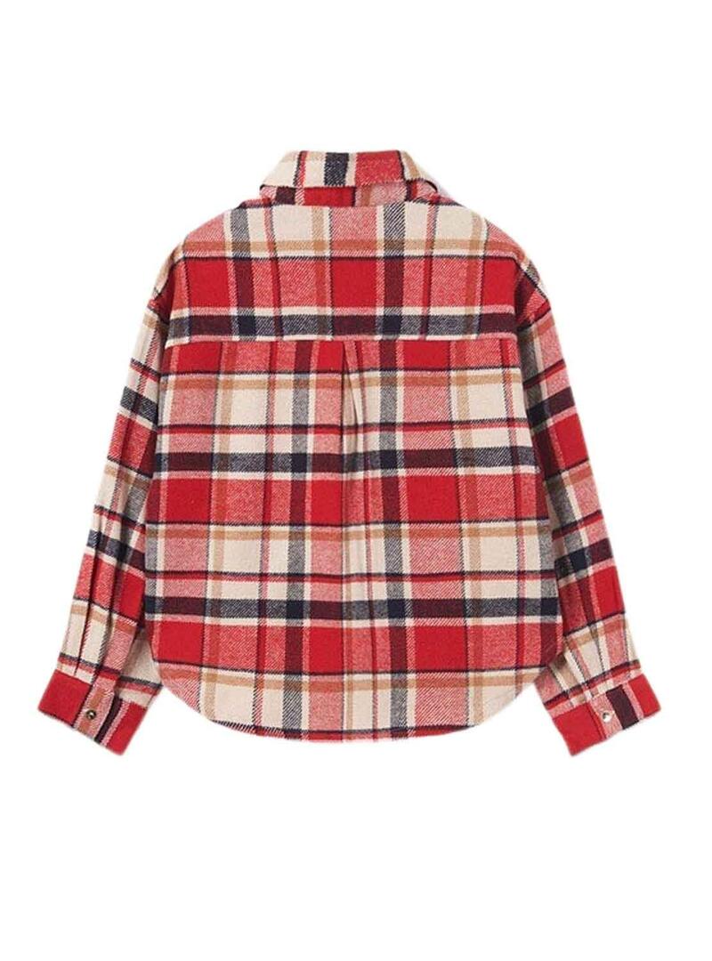 Overshirt Mayoral Quadri Rosso per Bambina