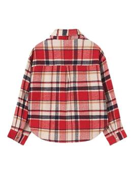 Overshirt Mayoral Quadri Rosso per Bambina