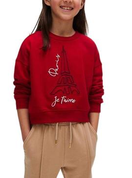 Felpa Mayoral Parigi Rosso per Bambina