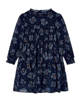 Vestito Mayoral Gasa Printed Blu Navy Bambina