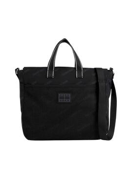 Borsa Tote Tommy Jeans Skater Logos Nero Donna