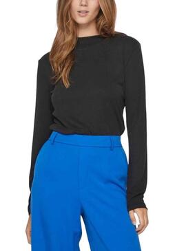 T-Shirt Vila Vilullu Rollneck Nero per Donna