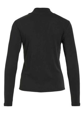 T-Shirt Vila Vilullu Rollneck Nero per Donna