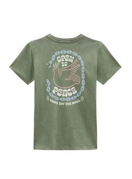 T-Shirt Vans Open a Peace Verde per Donna