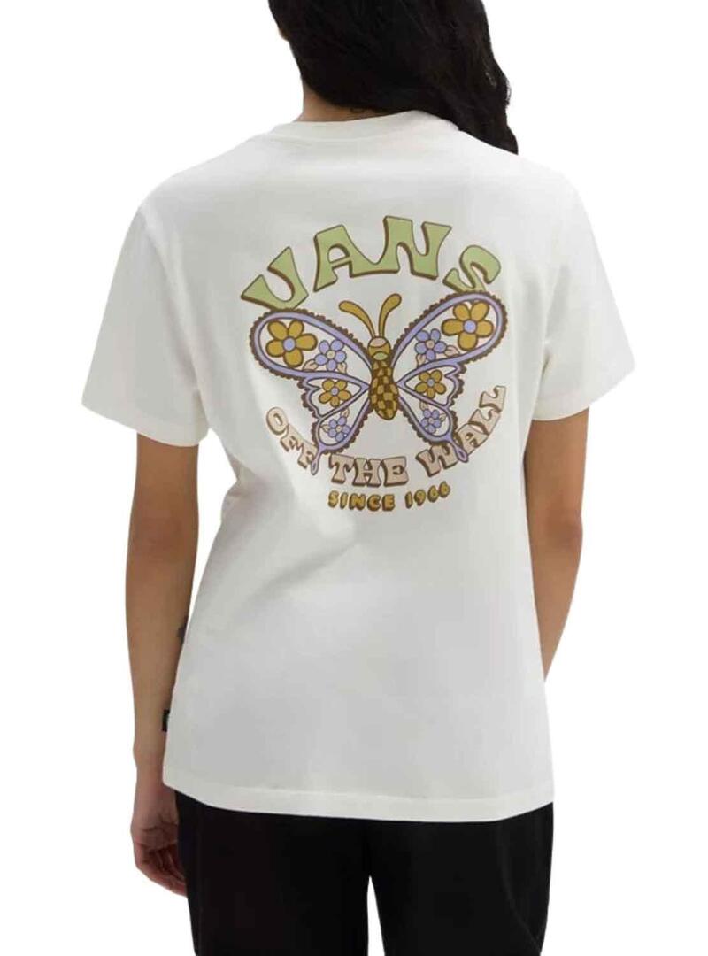 T-Shirt Vans Paisley Fly Bianco per Donna