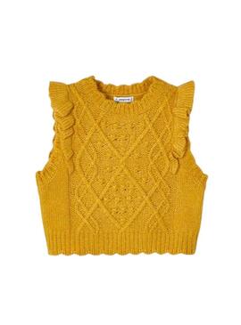 Gilet Mayoral Tricot Giallo per Bambina