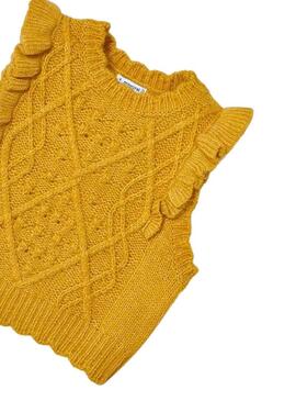 Gilet Mayoral Tricot Giallo per Bambina