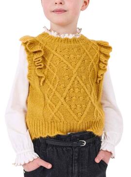 Gilet Mayoral Tricot Giallo per Bambina