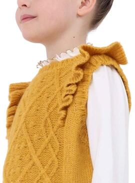 Gilet Mayoral Tricot Giallo per Bambina