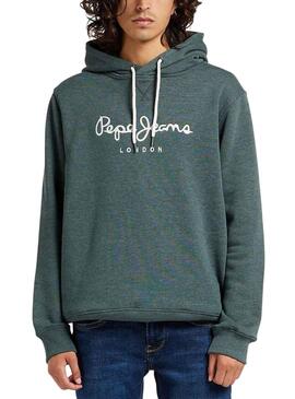 Felpa Pepe Jeans Nuovo Hoodie Verde Uomo