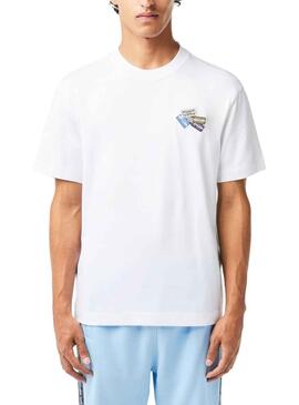 T-Shirt Lacoste Insignias Bianco per Uomo