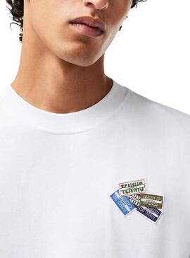 T-Shirt Lacoste Insignias Bianco per Uomo