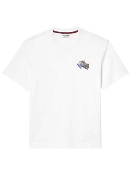 T-Shirt Lacoste Insignias Bianco per Uomo