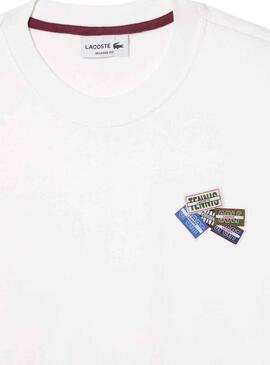 T-Shirt Lacoste Insignias Bianco per Uomo