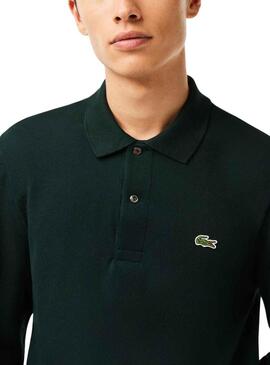 Polo Maniche a costine con bordo colletto Lacoste Verde Uomo