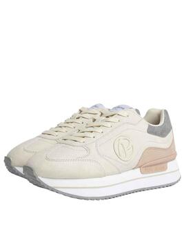 Sneakers Pepe Jeans Rusper Beige minimale Donna