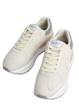 Sneakers Pepe Jeans Rusper Beige minimale Donna