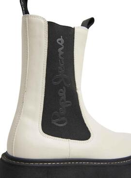 Stivales Pepe Jeans Yoko Chelsea Beige per Donna