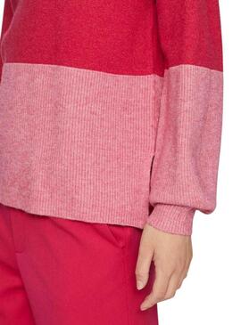 Pullover Vila Viril Blocking Roll Rosa per Donna