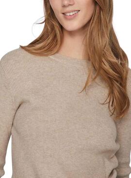 Pullover Vila Vicomfy Beige per Donna