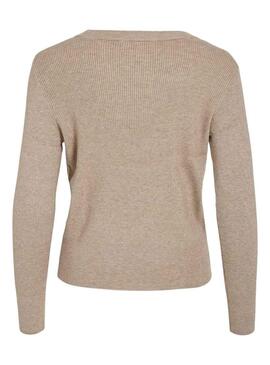 Pullover Vila Vicomfy Beige per Donna