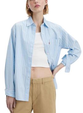 Camicia Levis Nola Jenny Stripe Blu per Donna
