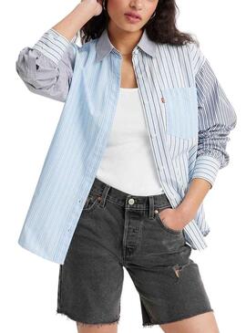 Camicia Levis Nola Lorelai Stripe Blu per Donna