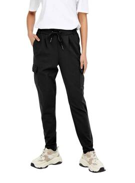 Pantalonies Only Cargo Poptrash Nero per Donna