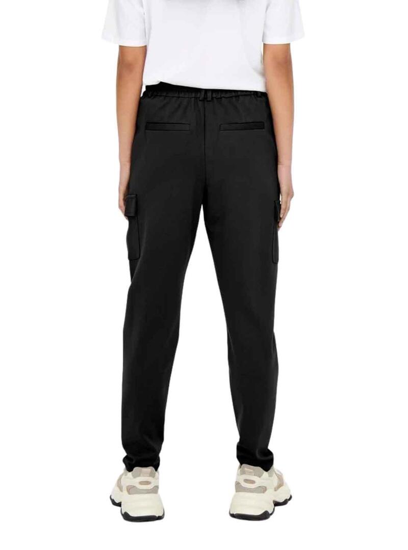 Pantalonies Only Cargo Poptrash Nero per Donna