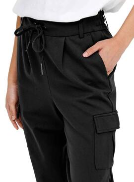 Pantalonies Only Cargo Poptrash Nero per Donna