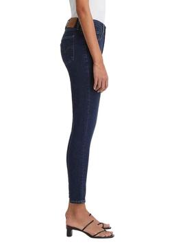 Pantaloni Jeans Levis 721 Skinny Blu Onda Donna