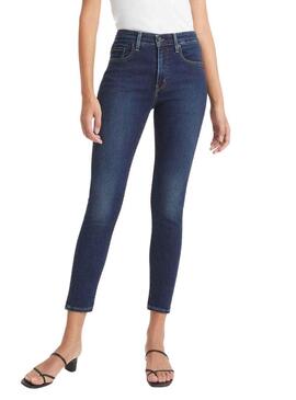 Pantaloni Jeans Levis 721 Skinny Blu Onda Donna