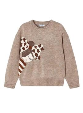 Pullover Mayoral Intarsio Marrone per Bambina