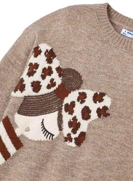 Pullover Mayoral Intarsio Marrone per Bambina