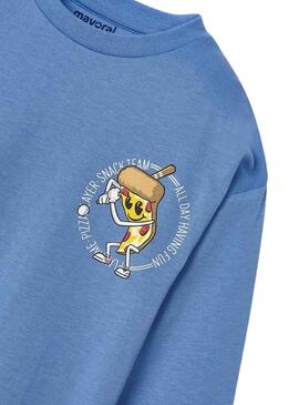 T-Shirt Mayoral Snack Team Blu per Bambino