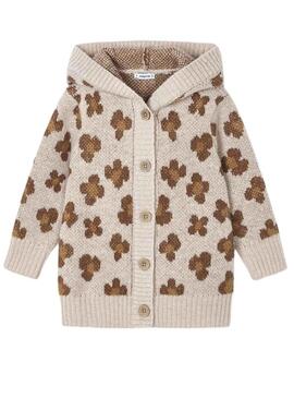 Giacca Mayoral Tricot Beige Jacquard per Bambina