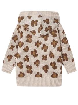 Giacca Mayoral Tricot Beige Jacquard per Bambina