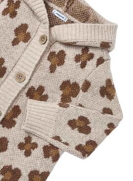 Giacca Mayoral Tricot Beige Jacquard per Bambina