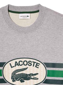 Felpa Lacoste Loose Fit Grigio per Uomo