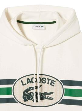 Felpa Lacoste Monograma Bianco per Uomo