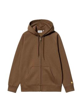 Giacca Carhartt Hooded Chase Marrone per Uomo