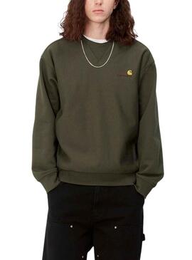 Felpa Carhartt americano Script Verde Uomo