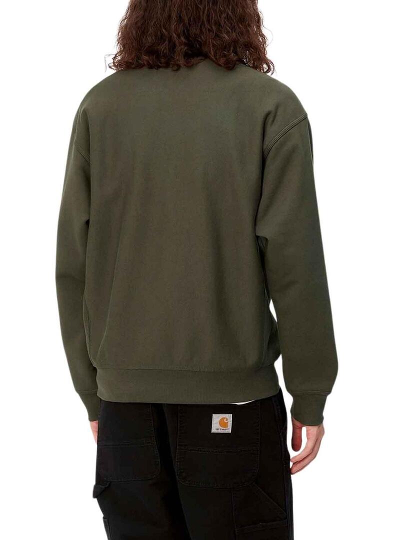 Felpa Carhartt americano Script Verde Uomo